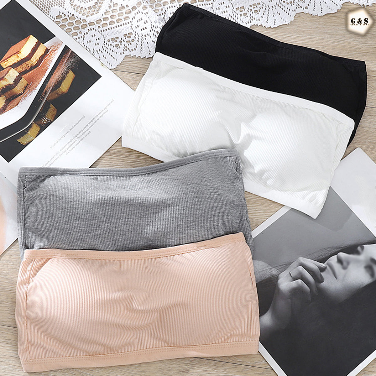 Cotton Pushup Pack Of 3 Strapless Bras With 3 Pairs Of Transparent Straps