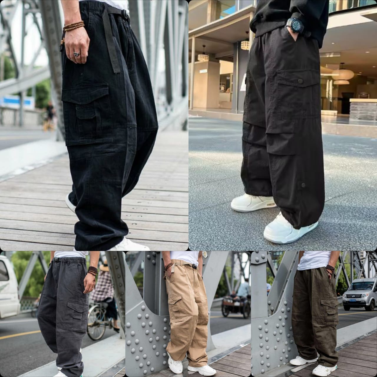 Buy Pack Of 5 Baggy Cargo Pants in Rs.1299/-