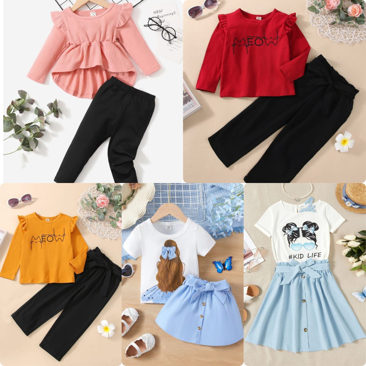 DOS-111 Premium Summer Baby Girl Suits (Pack of 5) – Kids Collection - All Sizes Available