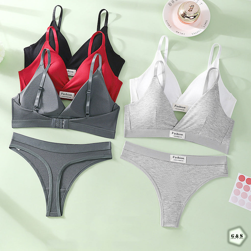 Pack Of 2 Cotton High Quality T-Shirt Bra With T-Panty Set