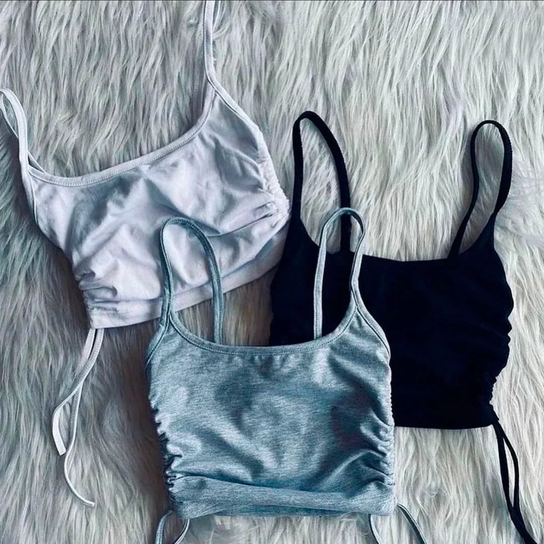 Pack Of 3 Exclusive Crop Tops Side Strerch