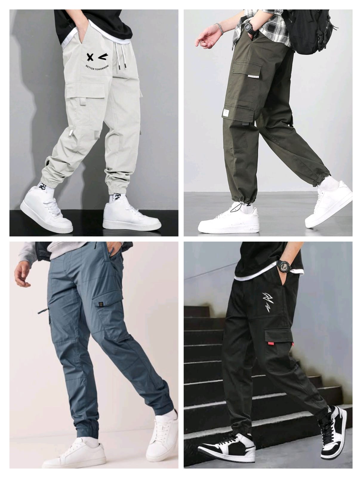 Buy Pack Of 4 Cargo Pants in Rs.1199/-