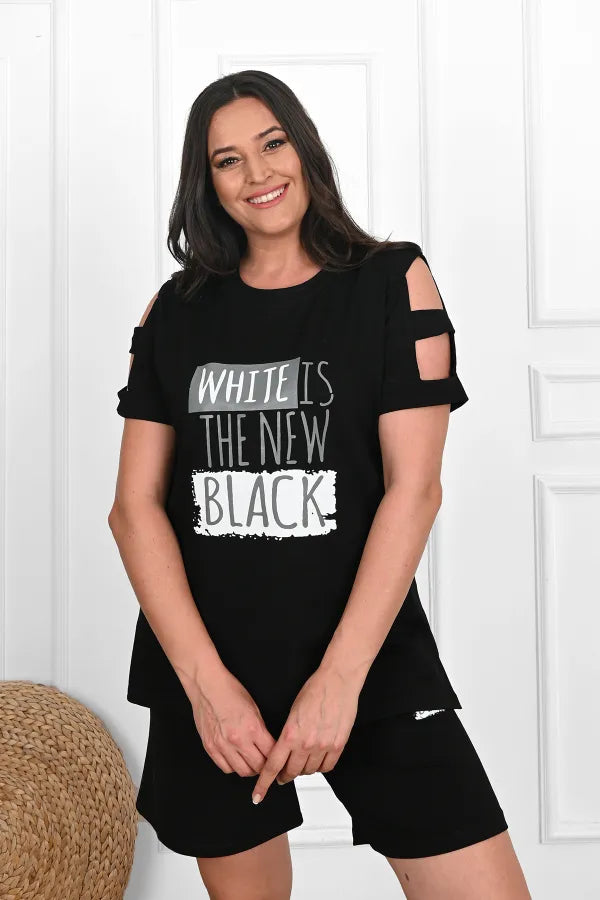 Women's Open Shoulder Tshirt Shorts