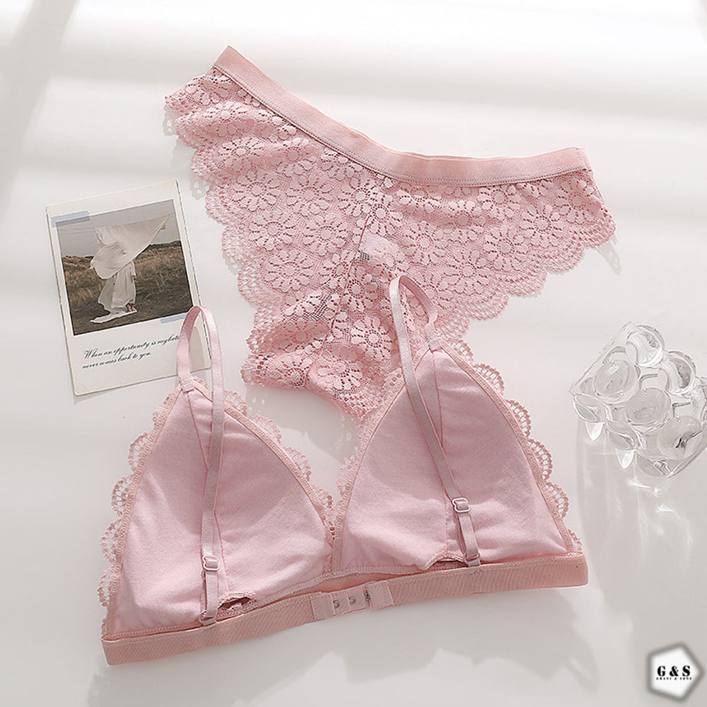 Pack Of 2 Lace Design Single Hook Bra/Bralette Set
