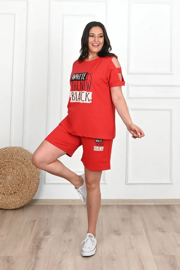 Women's Open Shoulder Tshirt Shorts