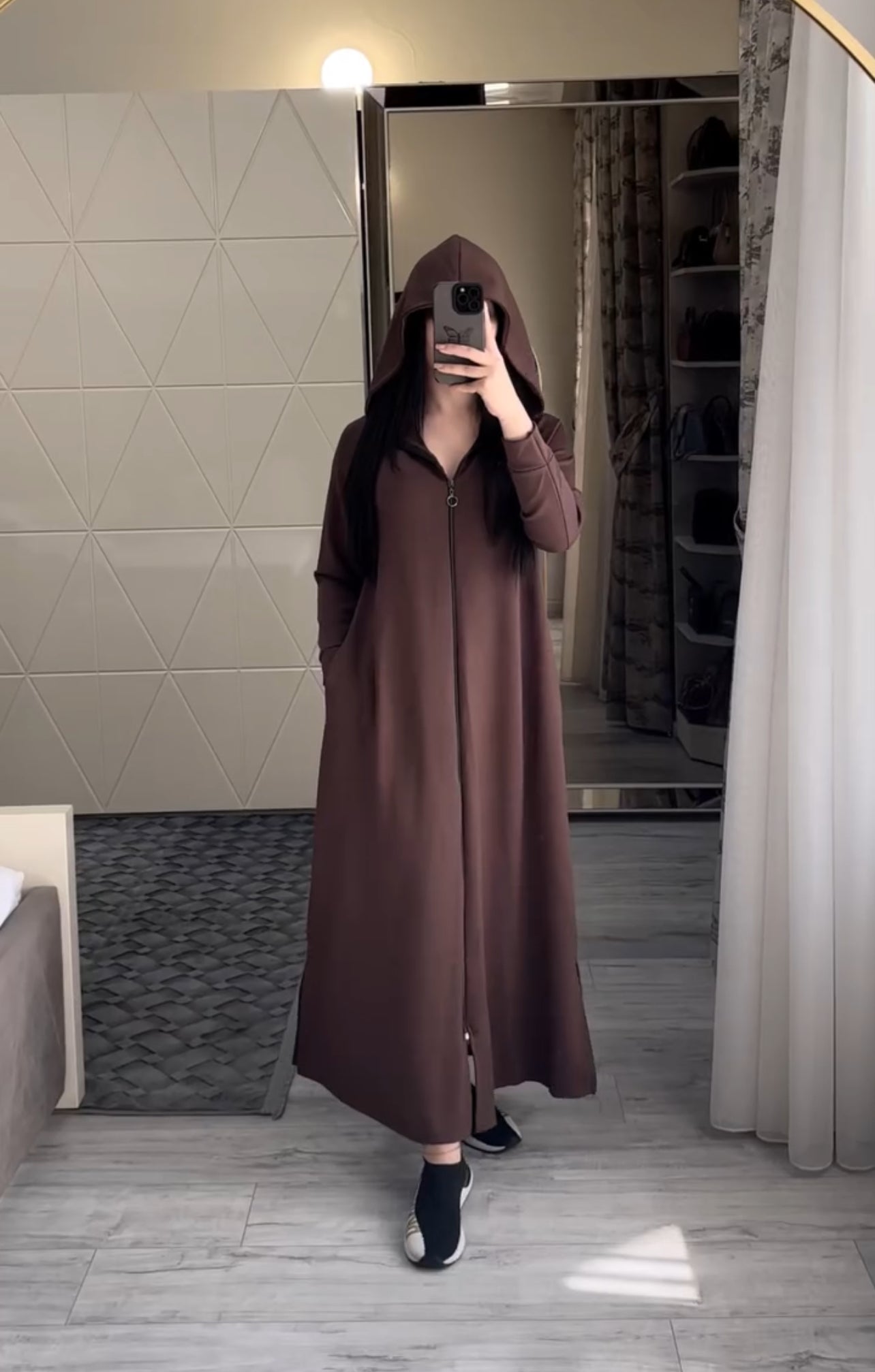 Long Zipper Hoodie Top