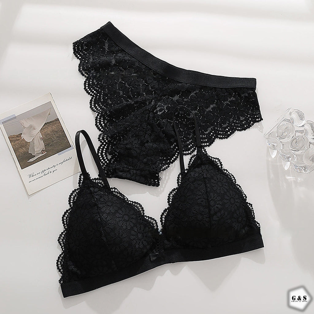 Pack Of 2 Lace Design Single Hook Bra/Bralette Set