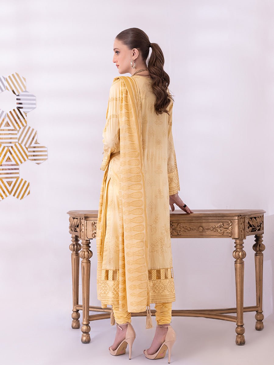 1 & Get 1 Free - 3pc Unstitched- Paste Printed Lawn Suit DOS202