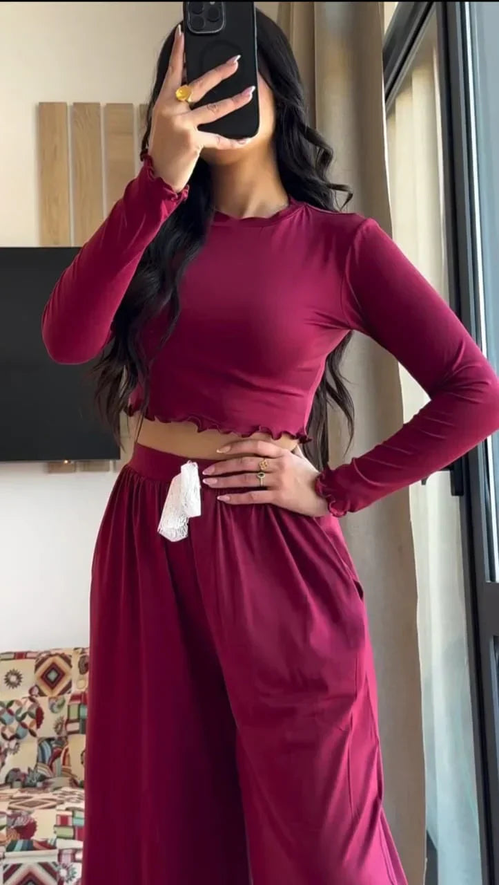 BreezeFlow Wide-Leg Loungewear Set For Summer