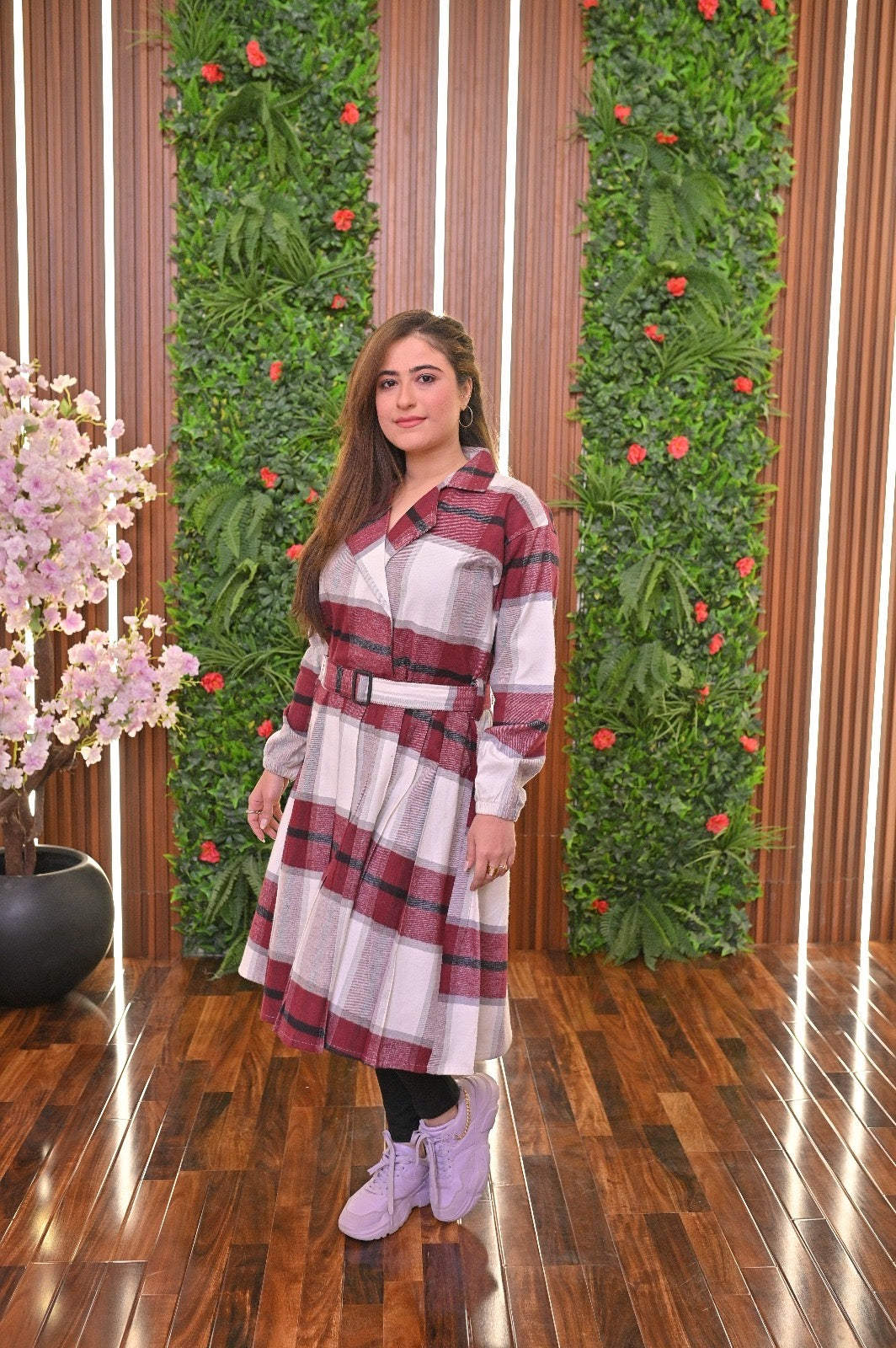 Coat Style Collared Tile Dress