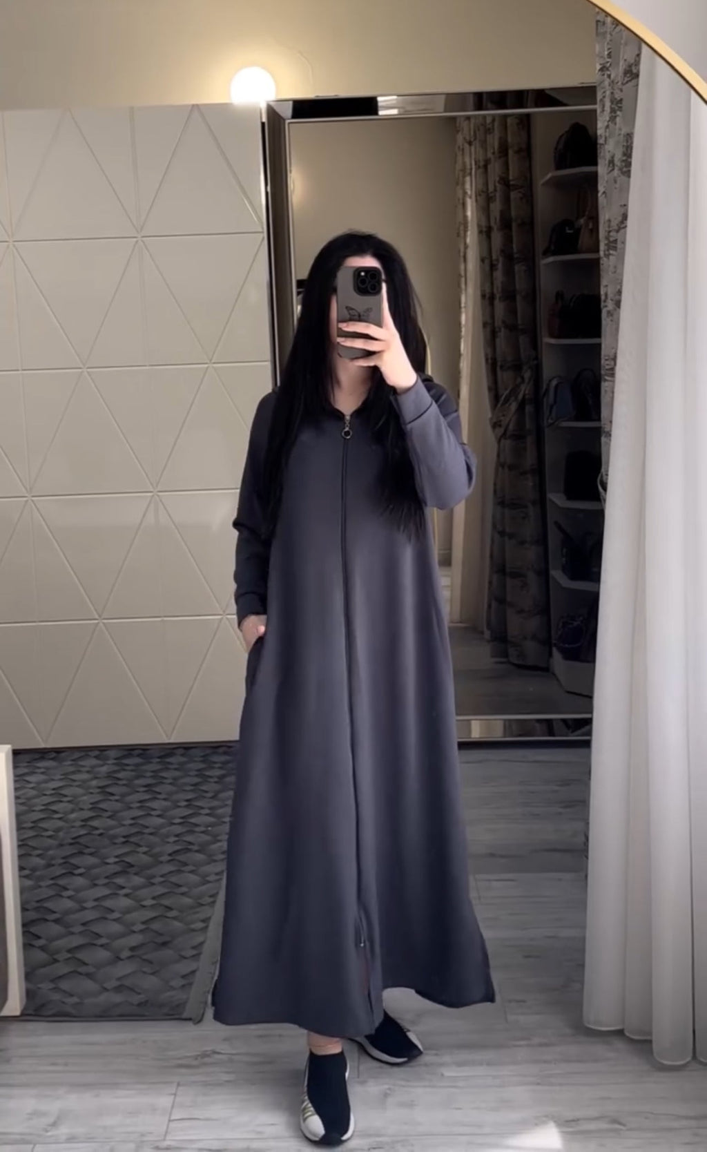 Long Zipper Hoodie Top