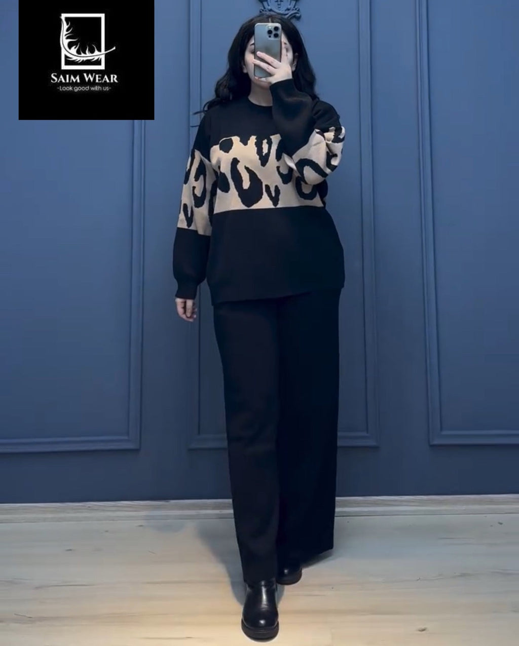 2 Pcs Printed Fleece Co ord Set