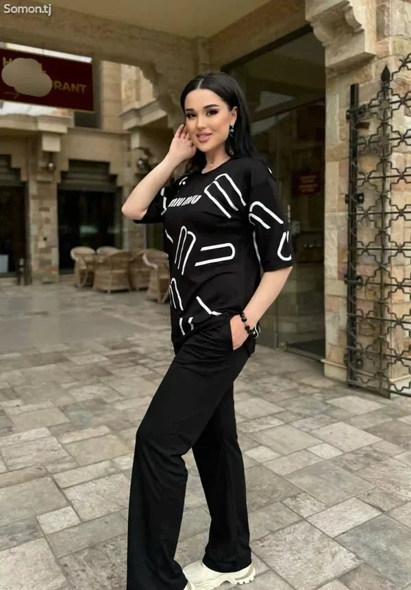 Drop Shoulder Printed Co Ord Set