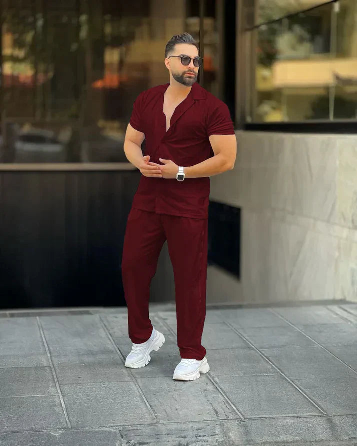 Collar Shirt Men’s Casual Set Li 31