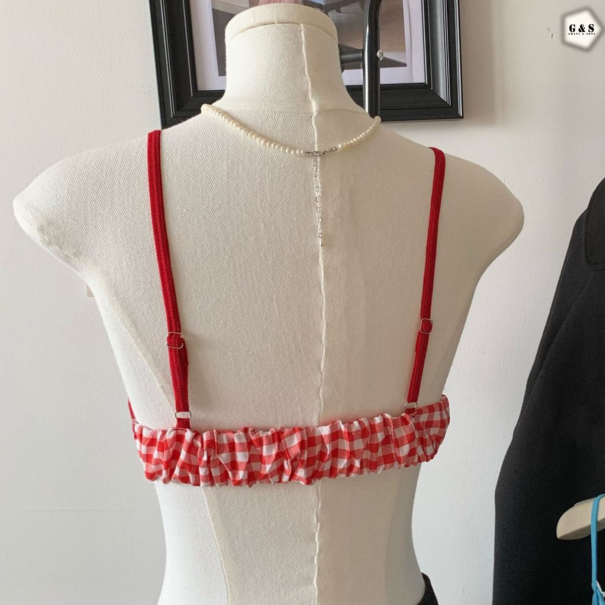 Pack Of 3 Pure Cotton Chequered Printed Bralette