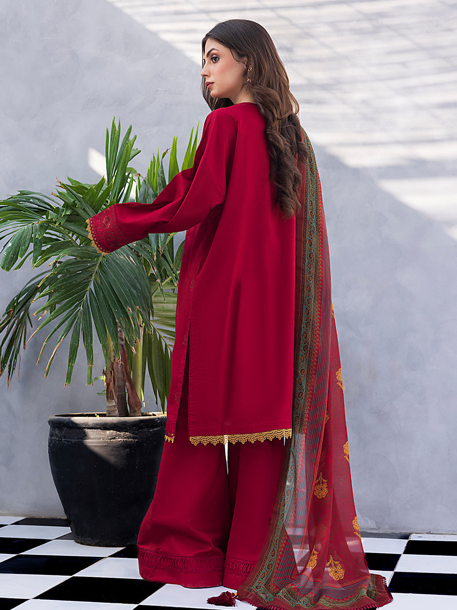 1 & Get 1 Free - 3pc- Unstitched Dyed Embroidered Lawn Suit