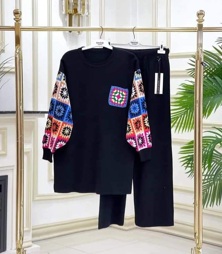 2 Pcs Printed Fleece Co ord Set CH 321