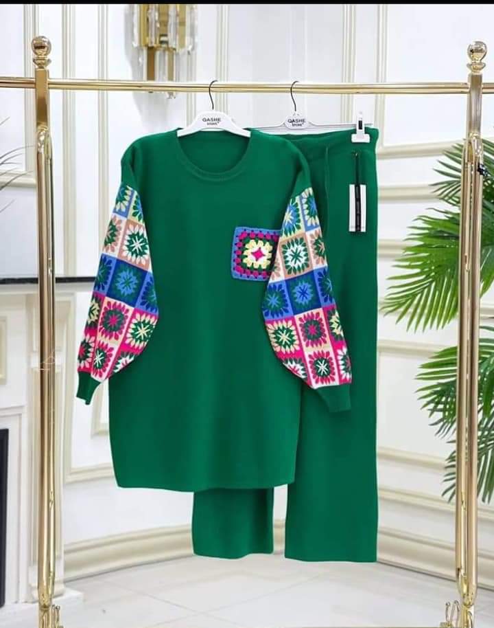 2 Pcs Printed Fleece Co ord Set CH 321