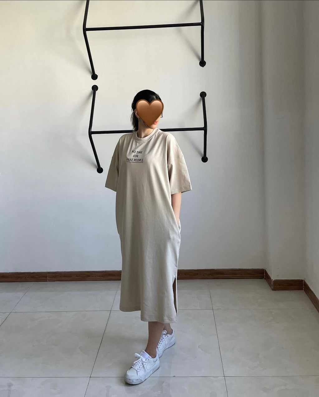 Drop Shoulder Printed Long Top CH 461