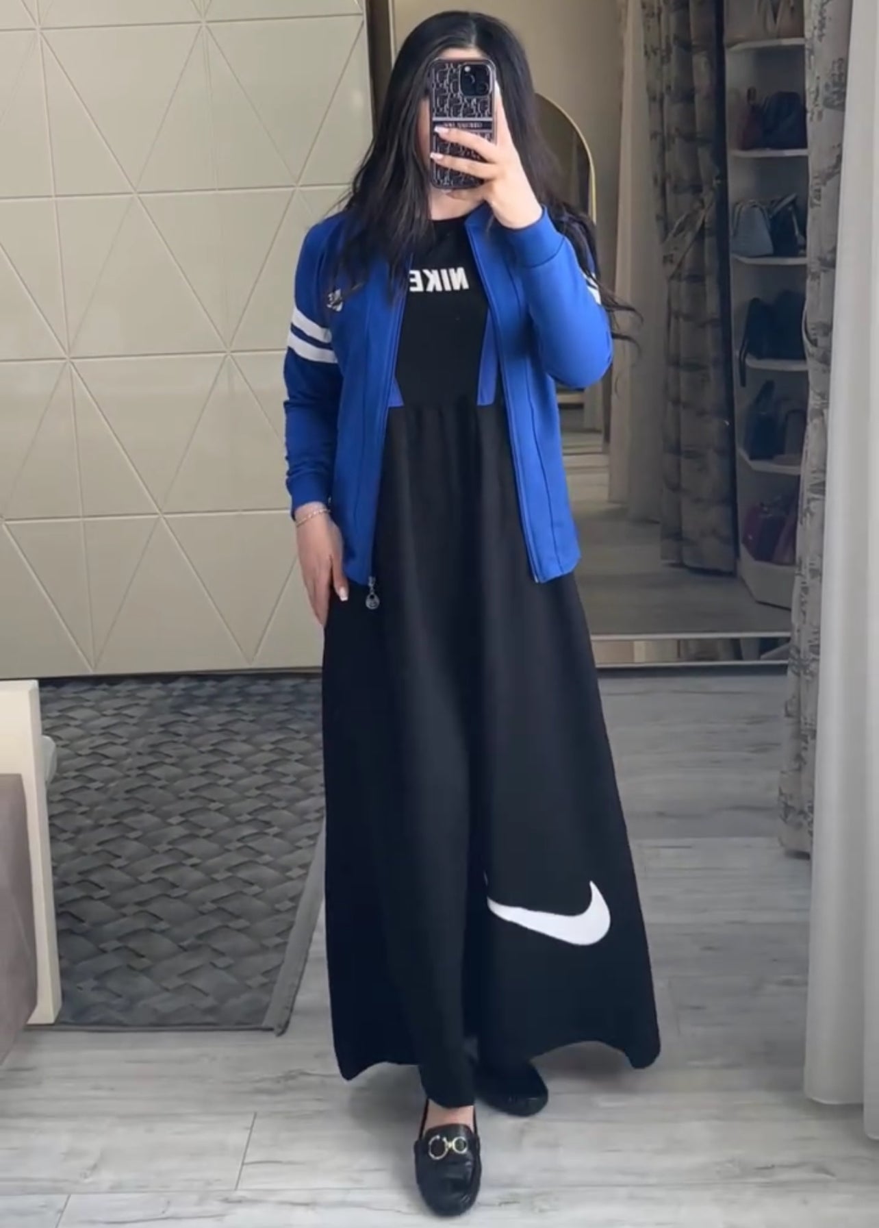 2 Pcs Casual Outfit Upper With Long Inner Gown