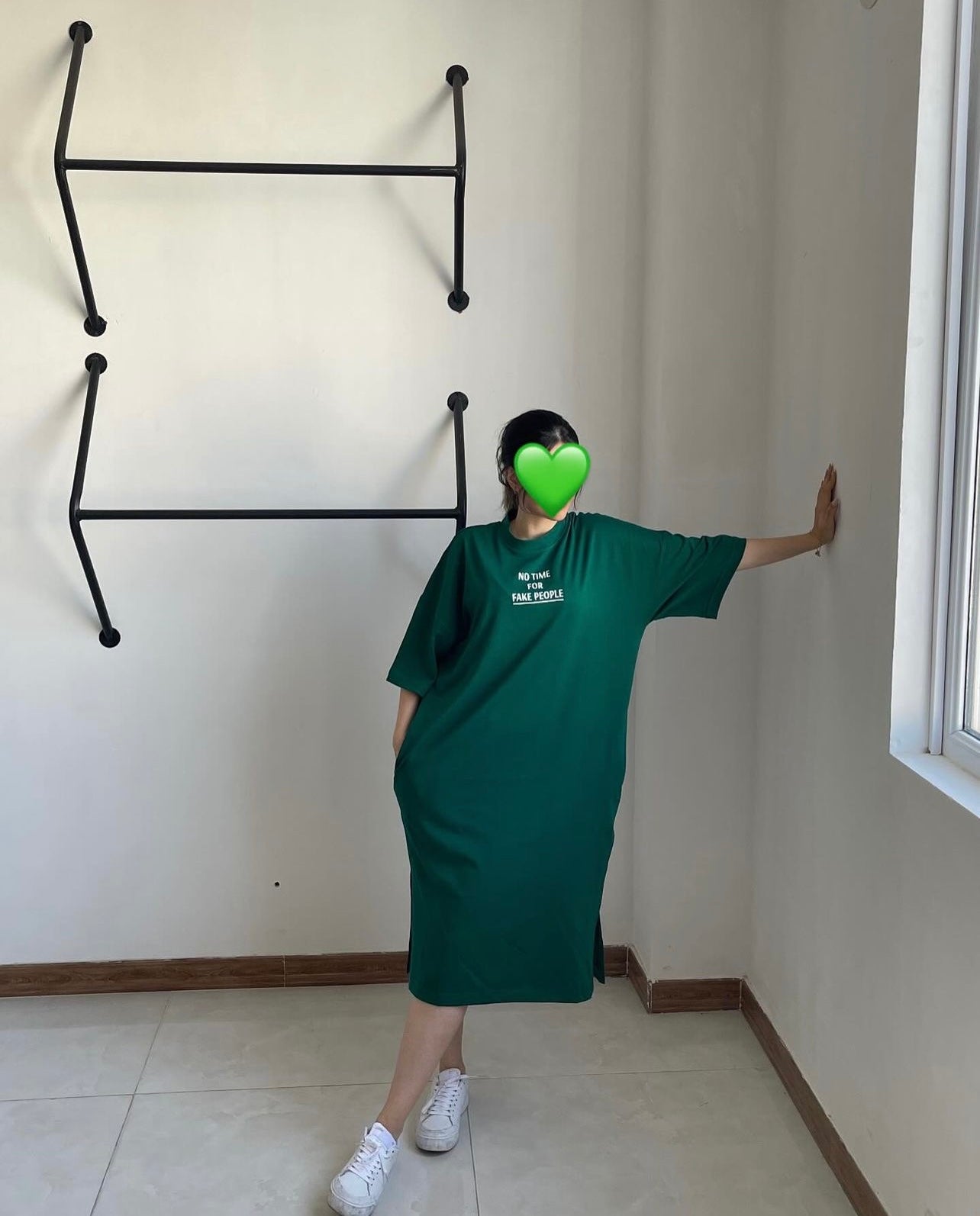 Drop Shoulder Printed Long Top CH 461