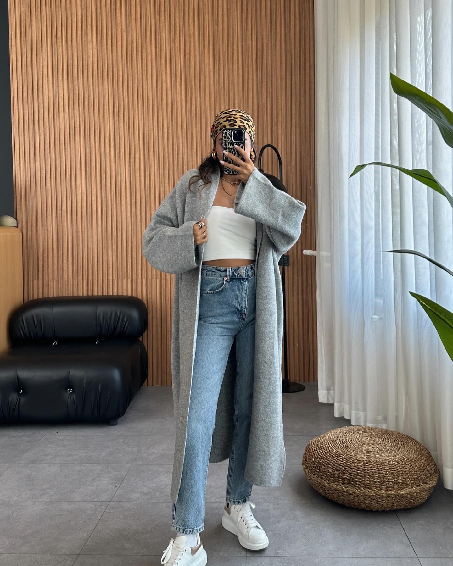 Longline Street-Style Long Winter Fleece Fabric Gown In Stock