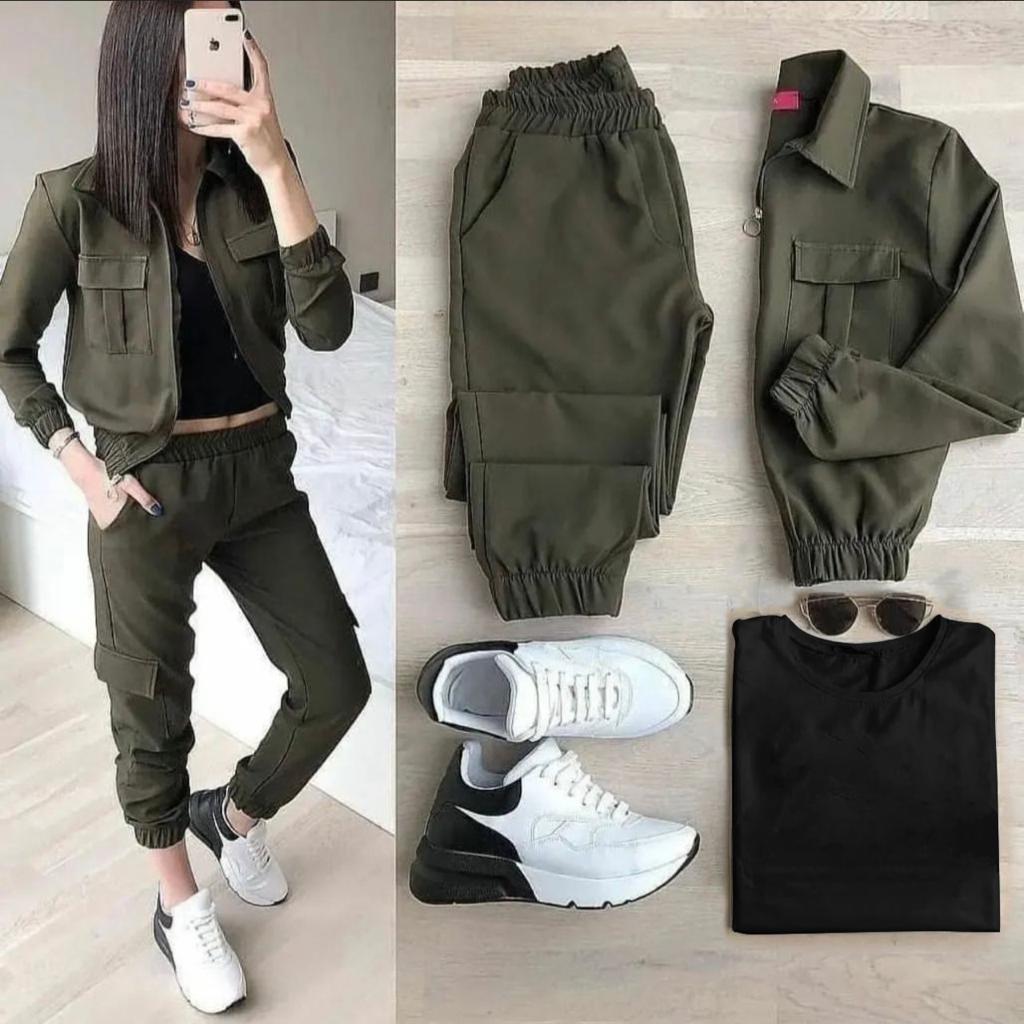 3 Pcs Winter Pocket Style Tracksuit