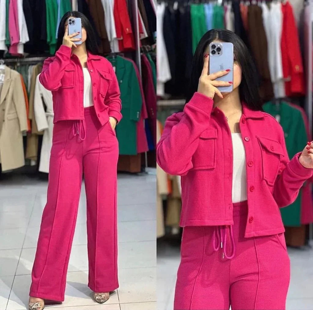 3 Pcs Winter Button Style Outfit