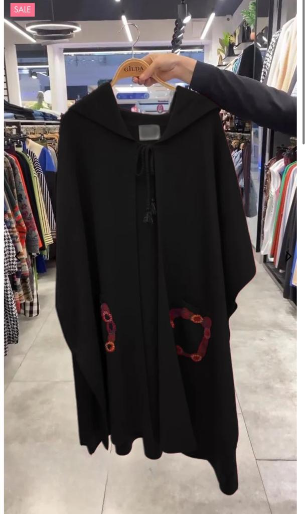 Hooded Winter Fleece Fabric Cape Shawl CH-393