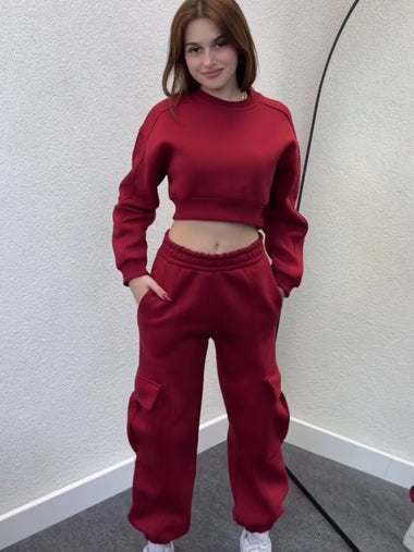 Color Pop Cargo Fleece Set