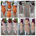 Pack Of 4 New Summer Muslim Solid Color Tunic Style Abaya with Stoller