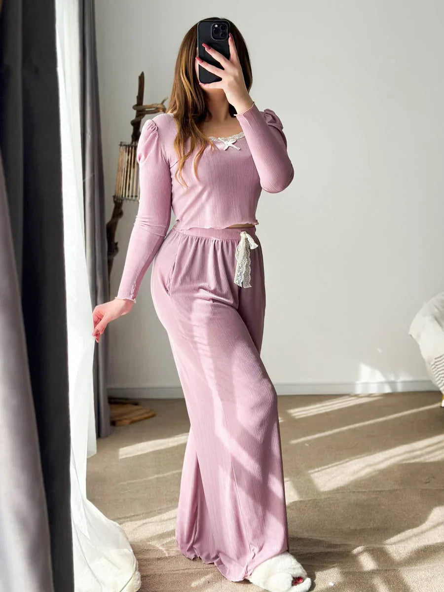 Pyjama Crop-Top Soft Cotton Jersey Femme Comtesse