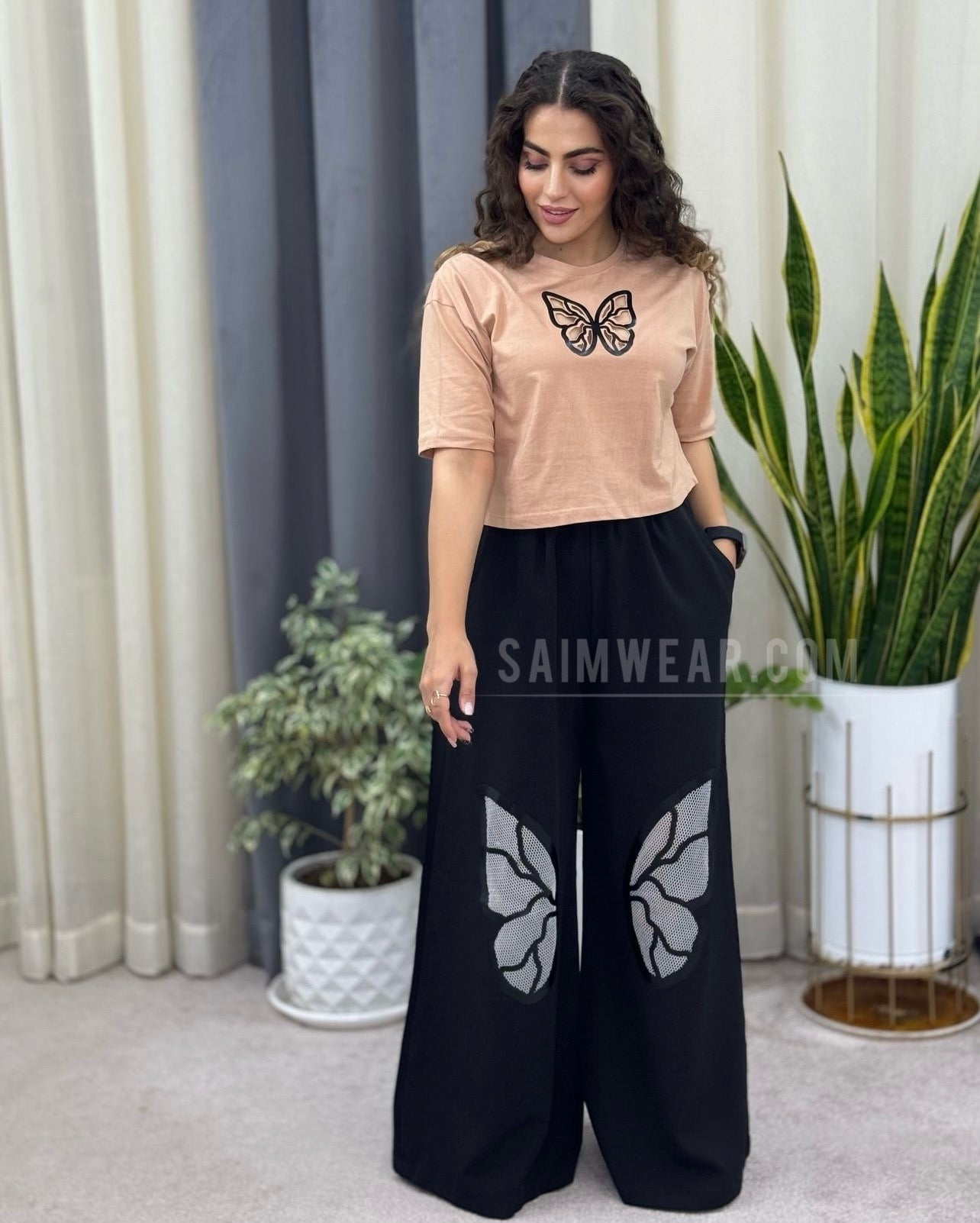 Printed Crop Tee Trousers