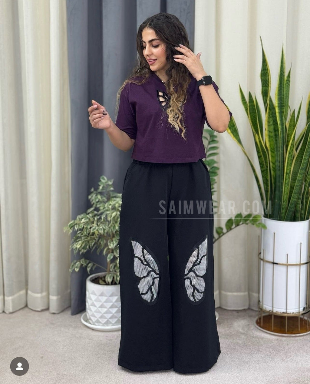 Printed Crop Tee Trousers