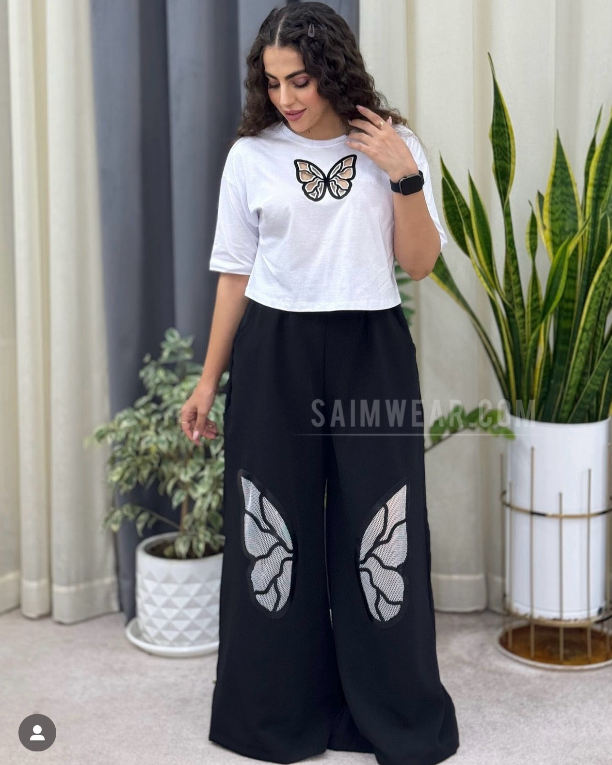 Printed Crop Tee Trousers