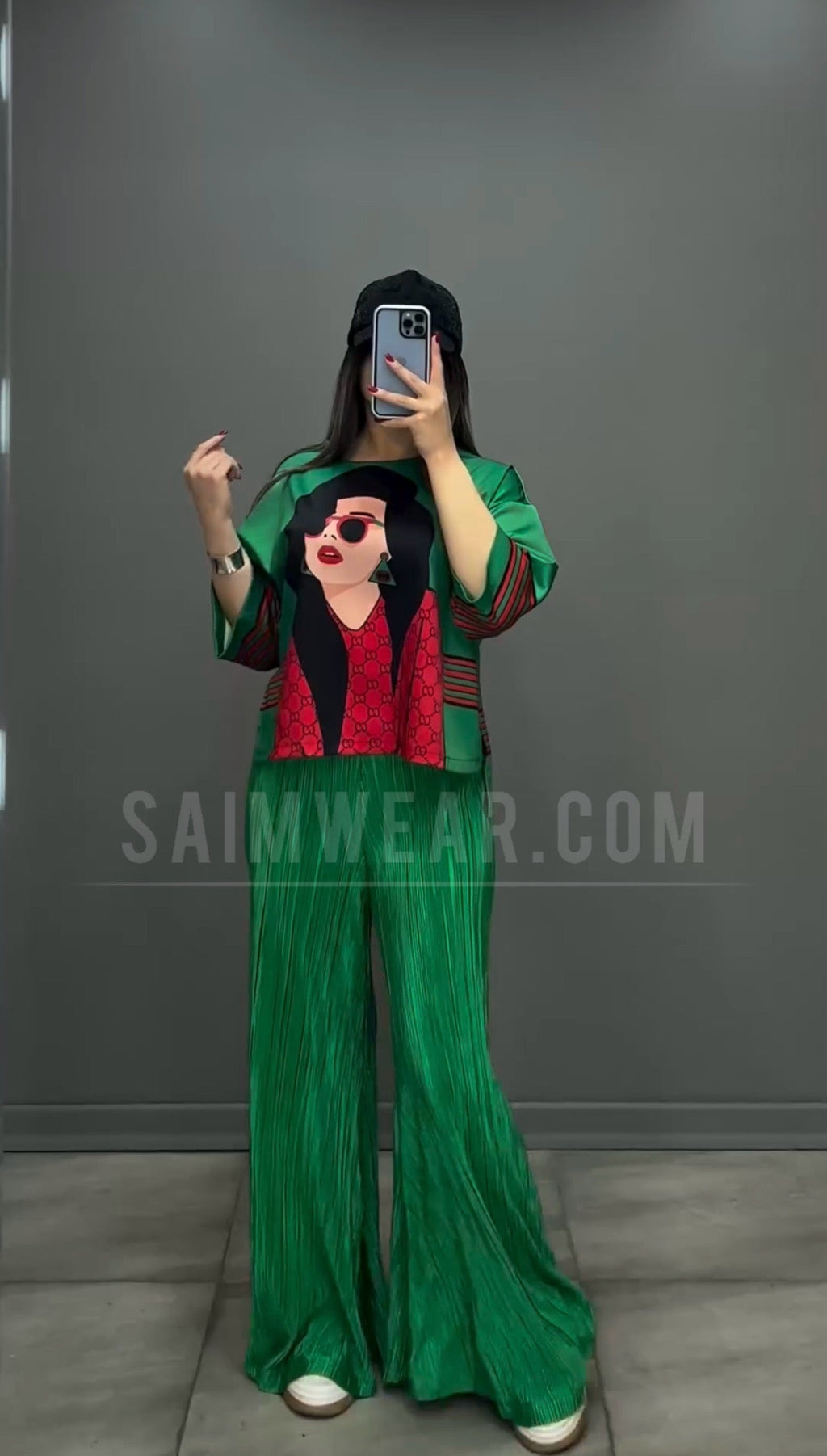 Luxury 2 Pcs Silk Printed Co ord Set