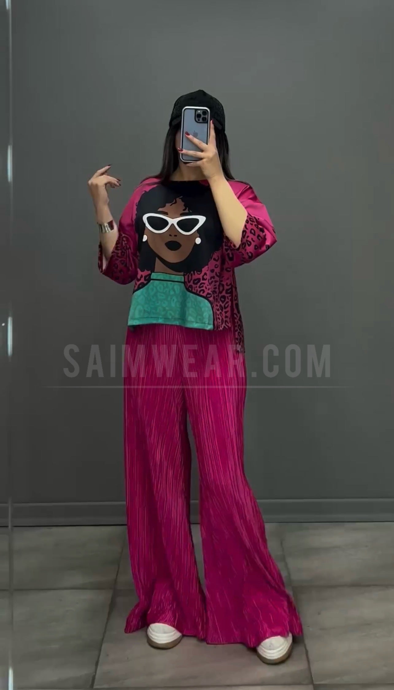 Luxury 2 Pcs Silk Printed Co ord Set