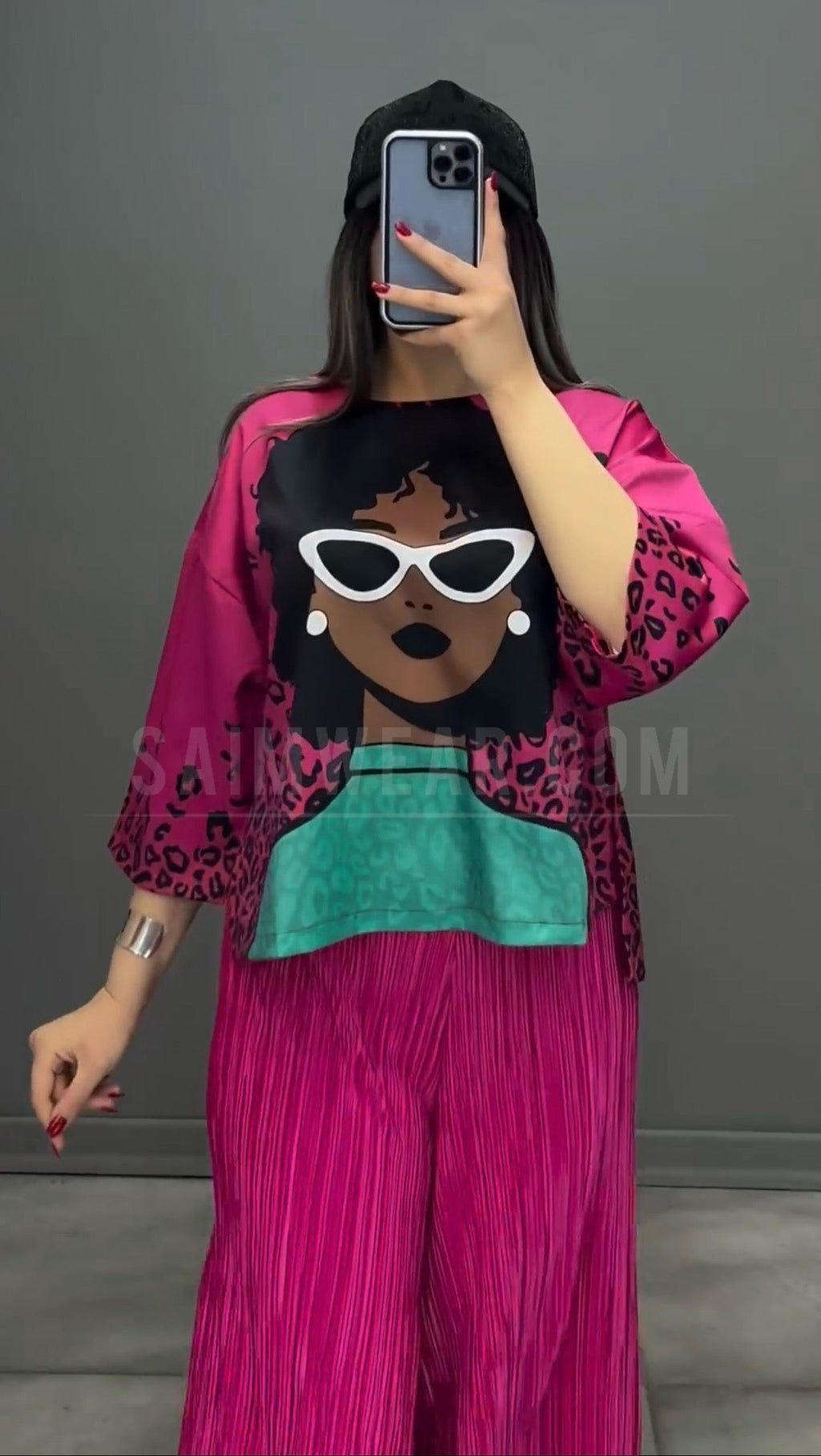 Luxury 2 Pcs Silk Printed Co ord Set