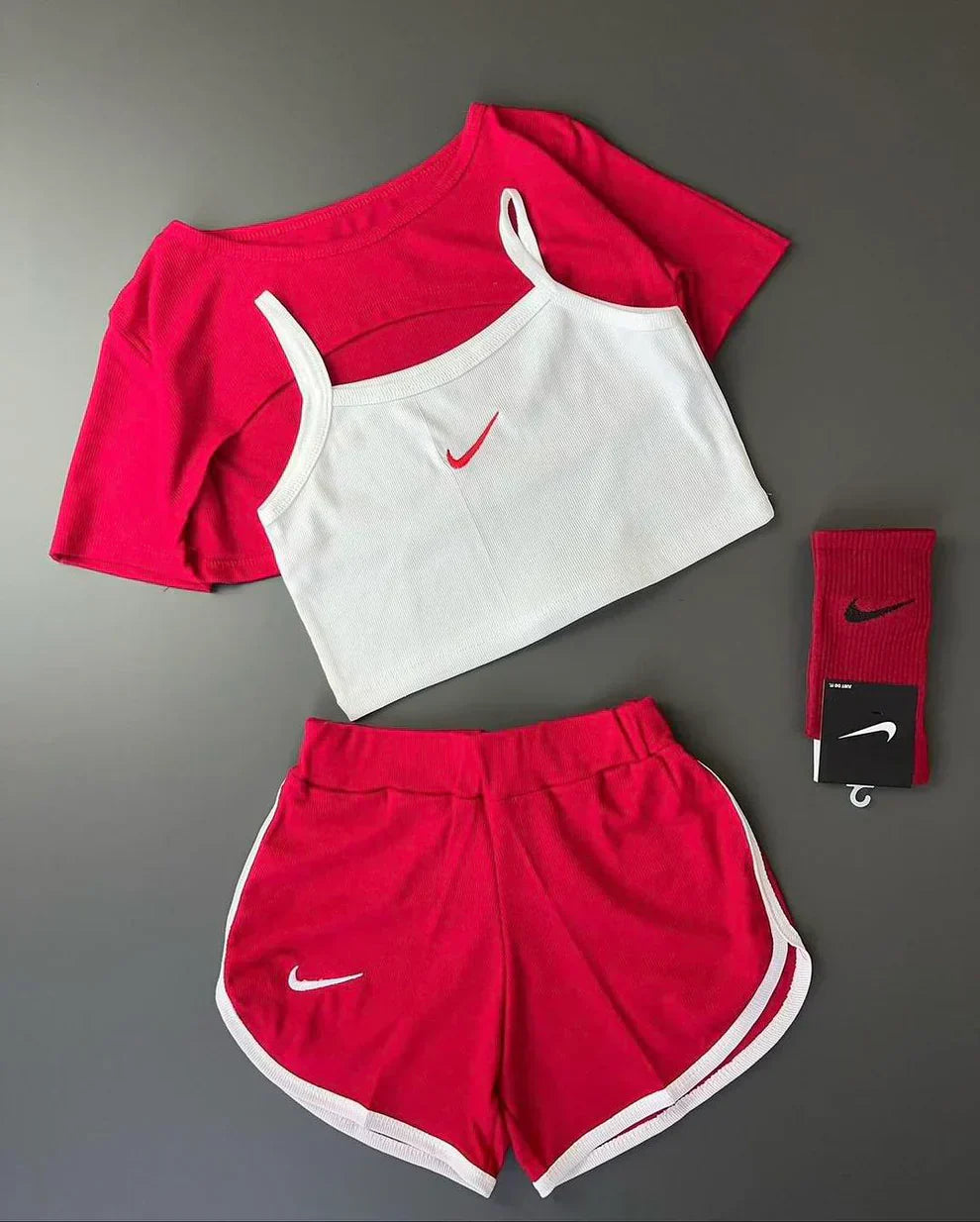 Matching tripe set upper shirt inner shirt with boxer short for women