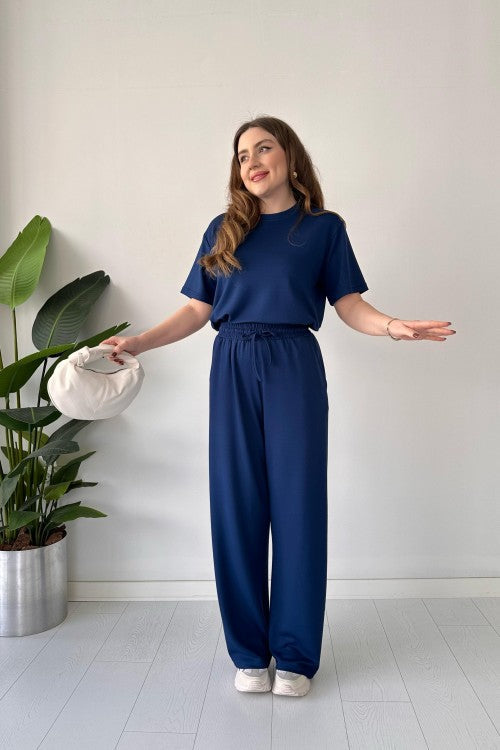 Straight Trouser Tee Lounge Wear Set