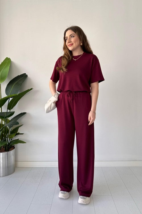 Straight Trouser Tee Lounge Wear Set