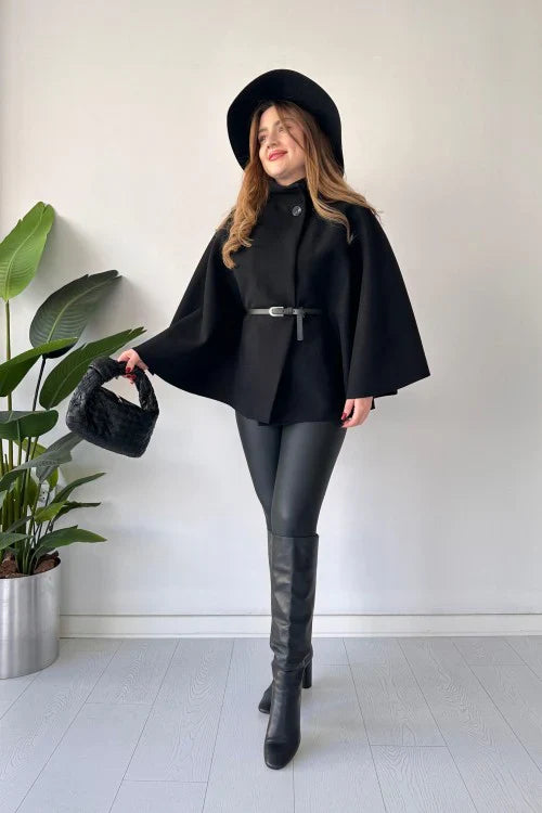 New Design Short Cap Shawl With Belt