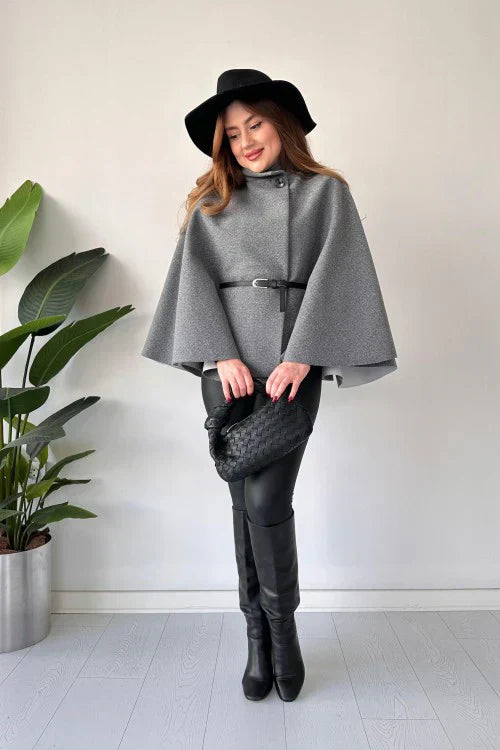 New Design Short Cap Shawl With Belt