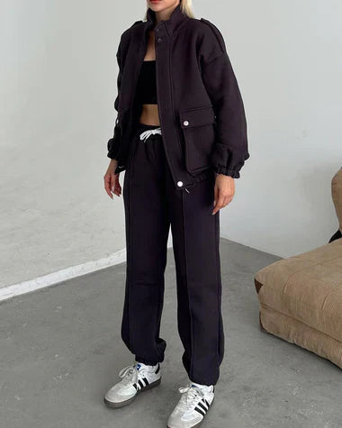 Mock Neck Cargo Pocket Winter Fleece Out-Fit