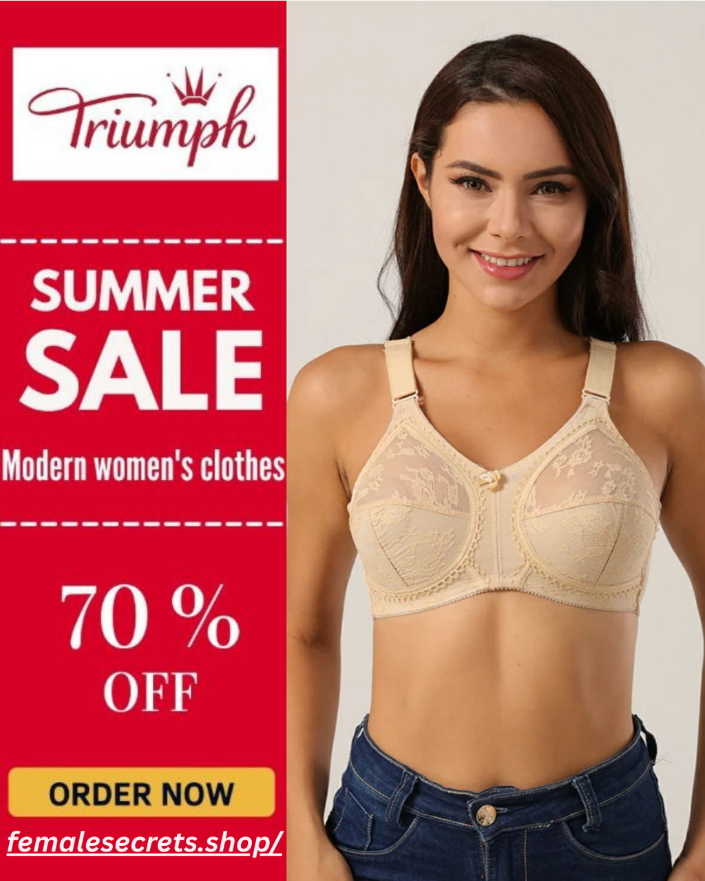 70% OFF | PACK OF 1 IMPORTED TRIUMPH DOREENA BRA BEST FOR SUMMER