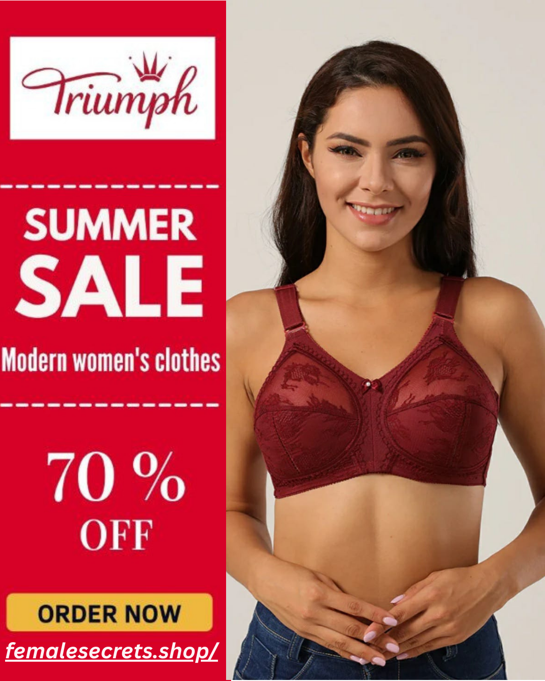 70% OFF | PACK OF 1 IMPORTED TRIUMPH DOREENA BRA BEST FOR SUMMER