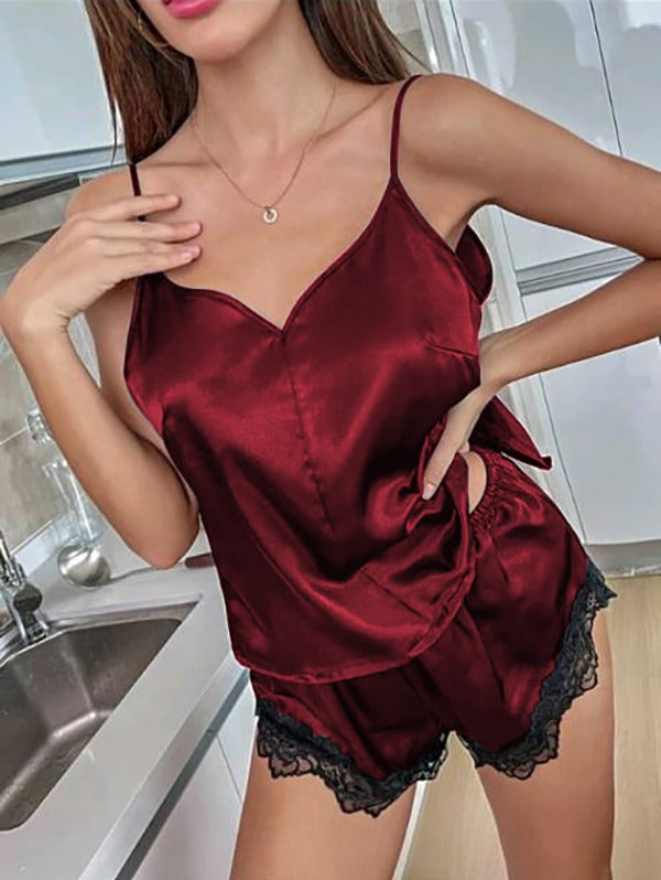BACKLESS SILK CAMI TOP & SHORTS P 43