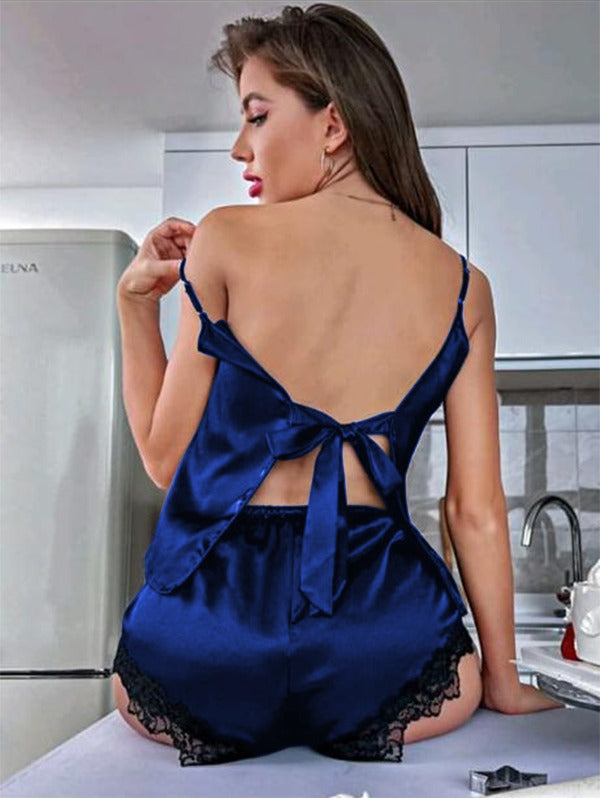 BACKLESS SILK CAMI TOP & SHORTS P 43