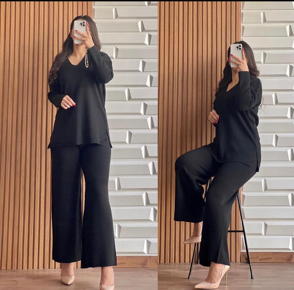 2 Pcs V Neck Winter Outfit