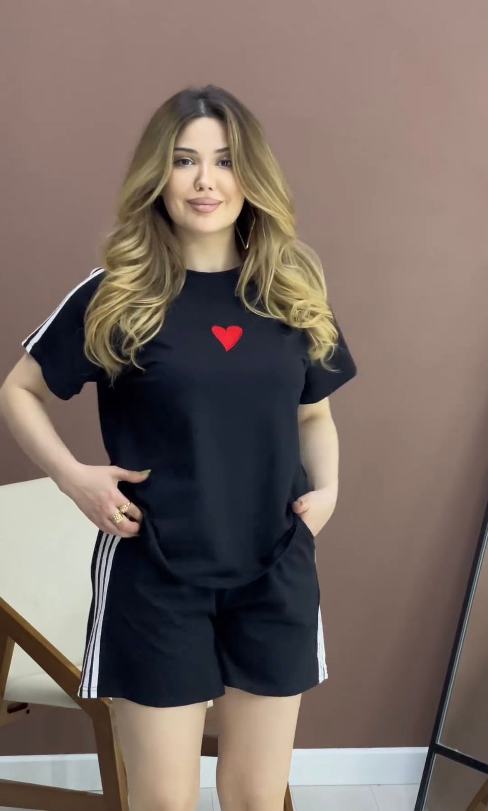 Stripes Short & T-Shirt Lounge Set CH 432